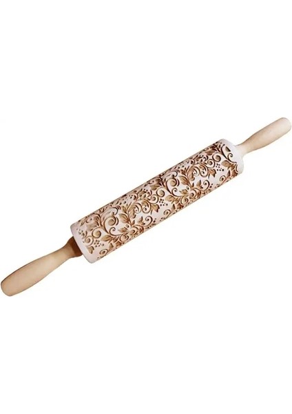 43X5CM Tarzı Noel Kabartmalı Oklava Oyulmuş Oklava Pişirme Kurabiye Hamur Kabartma Oyulmuş Ahşap Haddeleme Kurabiye Rulo (Yurt Dışından)