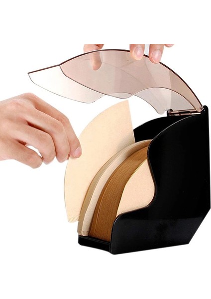 Siyah Stil Akrilik Kapaklı Büyük Kahve Filtre Kağıdı Tutacağı - Kahve Filtreleri Dispenser Raf Raf Depolama, Barista Kahve Aletleri (Yurt Dışından) fiyatları