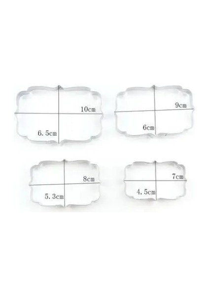 08 Dikdörtgen M Stili Et Paslanmaz Çelik Nimet Çerçeve Bisküvi Kesiciler Çerez Kesici Set Düğün Pastası Kalıp Sugarcraft Pişirme Pasta Araçları Gyh (Yurt Dışından)