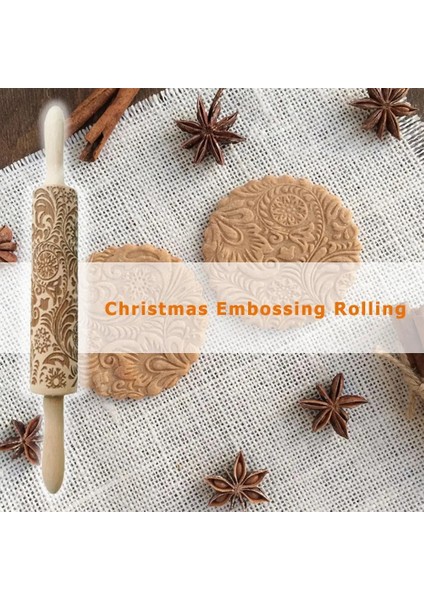 35CM Tarzı Sıcak Noel Oklava Lazer Ahşap Noel Kabartma Oklava Hamur Çubuğu Pişirme Pasta Aracı Noel Dıy Aracı 2020 (Yurt Dışından)