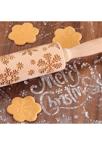 35CM Tarzı Sıcak Noel Oklava Lazer Ahşap Noel Kabartma Oklava Hamur Çubuğu Pişirme Pasta Aracı Noel Dıy Aracı 2020 (Yurt Dışından) modelleri