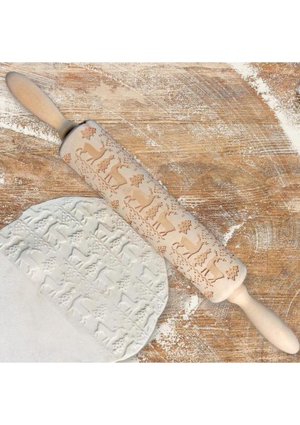 35CM Tarzı Sıcak Noel Oklava Lazer Ahşap Noel Kabartma Oklava Hamur Çubuğu Pişirme Pasta Aracı Noel Dıy Aracı 2020 (Yurt Dışından) indirimleri