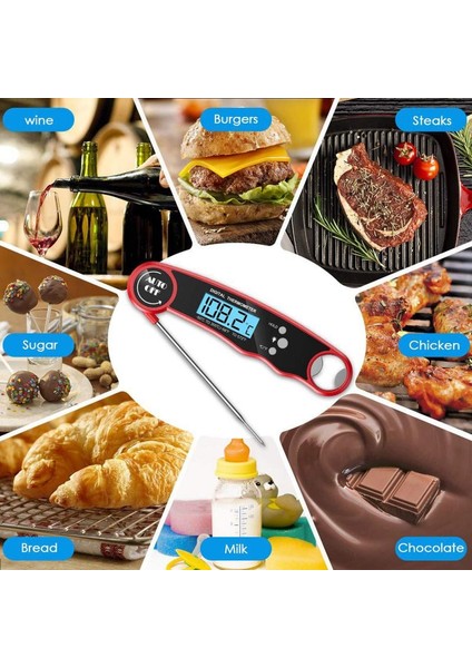 Siyah Stil Anında Okuma Et Termometresi Açık Havada Pişirme Barbekü ve Mutfak Için En Iyi Su Geçirmez Ultra Hızlı Dijital Gıda Su Süt Termometresi (Yurt Dışından) fırsatları