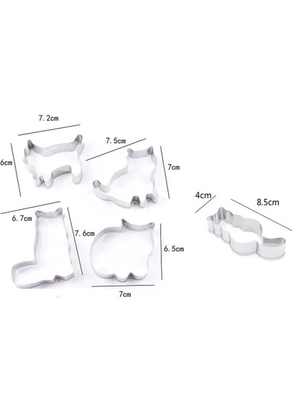 5 Adet Tarzı Çerez Kesici Kek Araçları Pişirme Kalıbı Paslanmaz Çelik Sevimli Hayvan Bisküvi Bakeware Pasta Dekorasyon Pişirme Mutfak Aksesuarları (Yurt Dışından)