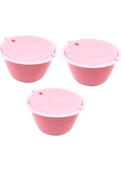 3 Adet Pembe Stil Yeniden Kullanılabilir Kahve Kapsül Filtre Fincan Nescafe Dolce Gusto Için Doldurulabilir Kapaklar Kaşık Fırça Filtre Sepetleri Pod Yumuşak Tat Tatlı (Yurt Dışından)