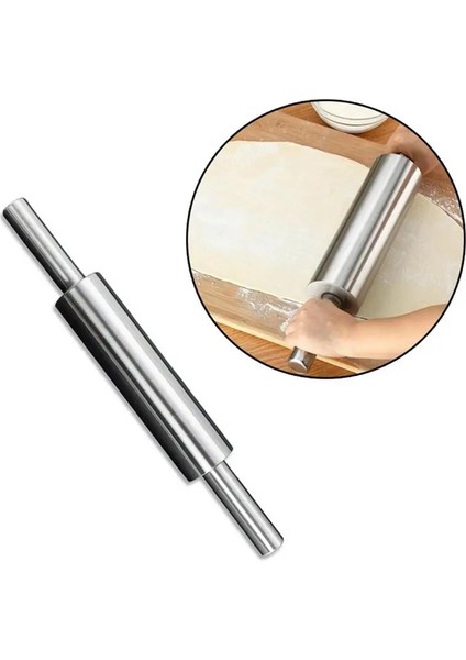 Şerit Tarzı 28CM Paslanmaz Çelik Silindirler Oklava Çocuk Mutfak Pişirme Pişirme Aracı Makarna Kurabiye Hamur Pasta Fırın Erişte Mutfak (Yurt Dışından)