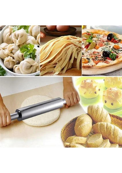 Şerit Tarzı 28CM Paslanmaz Çelik Silindirler Oklava Çocuk Mutfak Pişirme Pişirme Aracı Makarna Kurabiye Hamur Pasta Fırın Erişte Mutfak (Yurt Dışından) modelleri