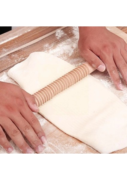 Damga Stili 1 Adet Ahşap Iplik Oklava Bütün Ahşap Desen Pişirme Kek Rulo Pasta Pişirme Çiçek Haddeleme Köfte Sopa Bisküvi Rulo (Yurt Dışından)