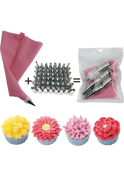 Pembe Tarzı Lk Çiçek Aracı Fondan Pişirme Pasta Torbası Nozul Seti Paslanmaz Çelik Dondurma Krem Ipuçları Yeniden Kullanılabilir Mutfak Dıy Kek Dekorasyon (Yurt Dışından) fiyatları