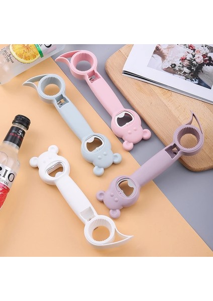 Pembe Tarzı Çok Fonksiyonlu Dördü Bir Arada Güvenlikli Şişe Açacağı Ev Konserve Şişe Kapağı Ev Aleti Mutfak Aksesuarları (Yurt Dışından) fırsatları