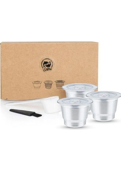 Vidalı Kapak Stili Icafilasıcafilas Paslanmaz Metal Nespresso Kapsül Için Yeniden Kullanılabilir Presli Kahve Öğütücü Paslanmaz Tamper Espresso Makinesi Sepeti (Yurt Dışından)