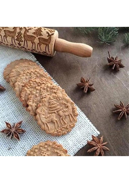 Noel Hediyesi Tarzı 35CM Yaratıcı Noel 3D Ahşap Haddeleme Kabartmalı Kurabiye Pişirme Için Noel Sembolleri ile Oyulmuş Kabartma Oklava (Yurt Dışından) indirimleri