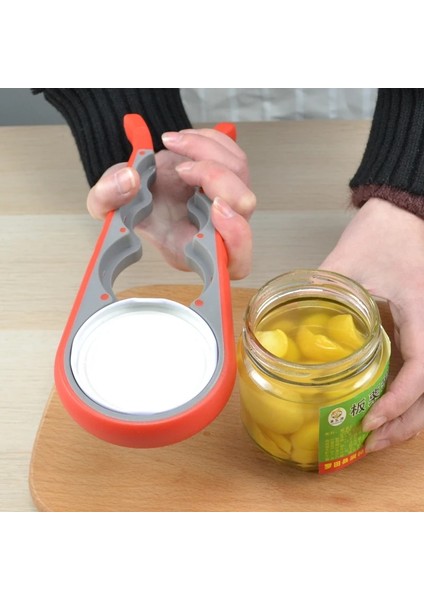 Kırmızıgri Stili Kapak Kavanoz Açacağı 4 1 Kullanışlı Vidalı Kapak Kavanoz Açacakları Çok Amaçlı Konserve Açacağı Şişe Kapağı Kavrama Anahtarı Şişe Mutfak Aletleri#1 (Yurt Dışından) fırsatları