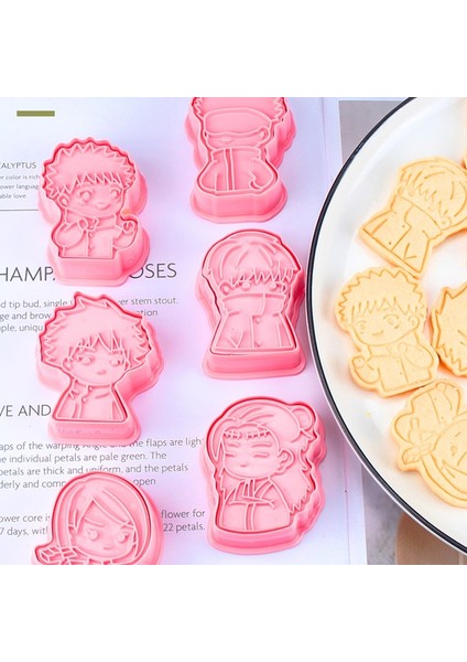 Kutu Stili ile 6 Adet Anime Jujutsu Kaisen Çerez Kesici Seti Pişirme 3D Basın Damgası Embosser Bisküvi Kalıbı Çerez Damgası Kesici Kek Dıy Kalıp (Yurt Dışından) modelleri