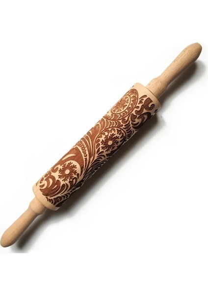 Don Tarzı 35CM Noel Kabartma Oklava Pişirme Kurabiye Erişte Bisküvi Fondan Kek Hamur Oyma Rulo Ren Geyiği Kar Tanesi (Yurt Dışından)