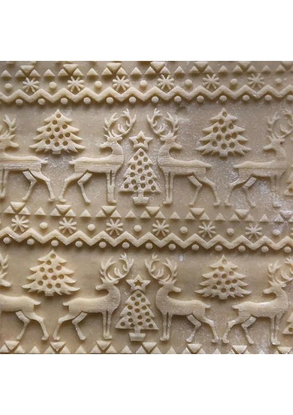 Don Tarzı 35CM Noel Kabartma Oklava Pişirme Kurabiye Erişte Bisküvi Fondan Kek Hamur Oyma Rulo Ren Geyiği Kar Tanesi (Yurt Dışından) indirimleri