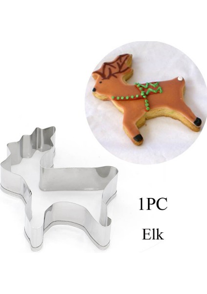 1 Adet Elk Tarzı 1 Adet Paslanmaz Çelik Noel Çerez Kesici Bisküvi Kalıbı Kek Kalıbı Noel Tema Pişirme Aracı Kar Tanesi Noel Baba Zencefilli Kurabiye Adam (Yurt Dışından)