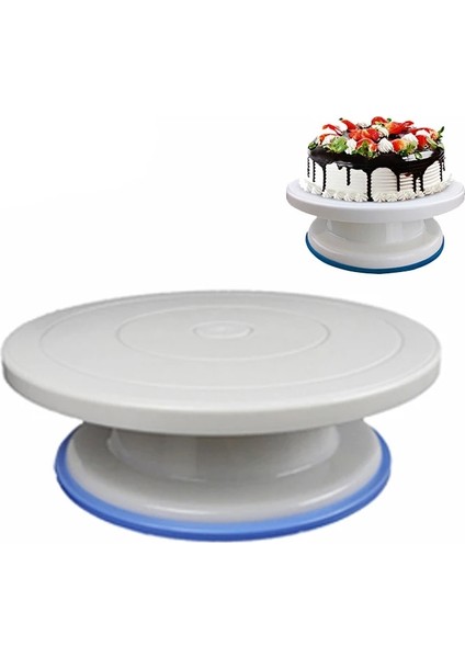 27CM-002 Tarzı Dıy Kek Pikap Pişirme Silikon Kalıp Kek Tabağı Dönen Yuvarlak Kek Dekorasyon Araçları Döner Masa Pasta Malzemeleri Kek Standı (Yurt Dışından)