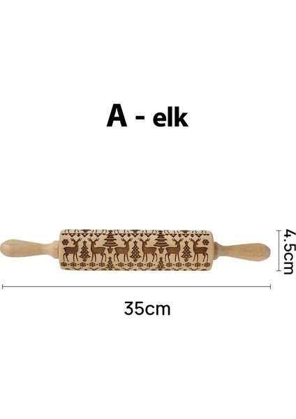 A-Geyiği Stili Kabartmalı Ahşap Oklava Oyulmuş Kabartma Oklava Noel Kar Tanesi Çiçek Desenli Kabartmalı Kurabiye Pişirme Için (Yurt Dışından)