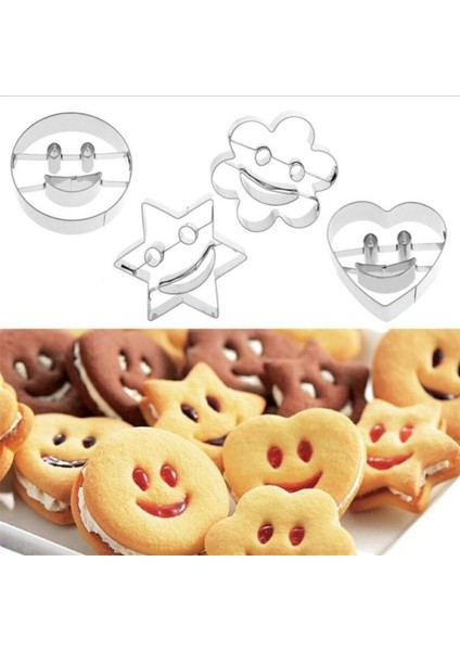 4 Adet Tarzı Miley Kurabiye Kesici Bisküvi Kalıbı Paslanmaz Çelik Fondan Kek Kalıbı Pişirme Araçları Şeker Bisküvi Kalıbı Kurabiye Aracı Pasta Aracı (Yurt Dışından) fiyatları