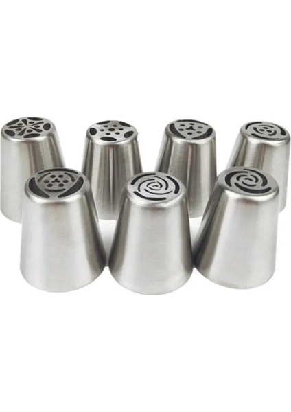 7 Adet Tarzı Ream Pasta Dekorasyon Ipuçları Seti Paslanmaz Çelik Rus Lale Buzlanma G Kek Nozulları Cupcake Pişirme Araçları (Yurt Dışından)