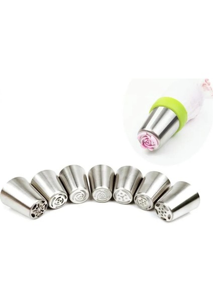 7 Adet Tarzı Ream Pasta Dekorasyon Ipuçları Seti Paslanmaz Çelik Rus Lale Buzlanma G Kek Nozulları Cupcake Pişirme Araçları (Yurt Dışından) modelleri