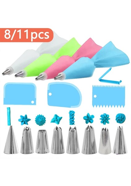 Yeşil 8 Adet Tarzı Yeniden Kullanılabilir Buzlanma G Nozullar Seti Pasta Torbası Kazıyıcı Çiçek Kremi Ipuçları Dönüştürücü Pişirme Fincan Dıy Kek Dekorasyon Araçları (Yurt Dışından) fiyatları