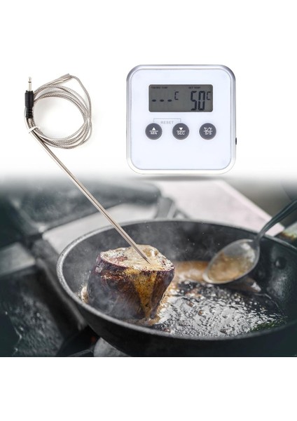 Dijital Elektronik Termometre Zamanlayıcı Gıda Et Fırını Mutfak Sıcaklık Ölçer Ölçer Uzaktan Prob Pişirme Barbekü Araçları ile (Yurt Dışından) fiyatları