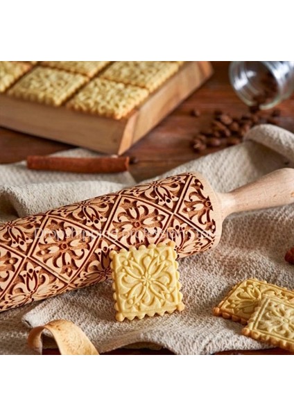 L-Kafes Stili Kabartmalı Ahşap Oklava Oyulmuş Kabartma Oklava Noel Kar Tanesi Çiçek Desenli Kabartmalı Kurabiye Pişirme Için (Yurt Dışından) fırsatları