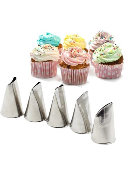 5 Adet Tarzı Gül Yaprağı Metal Krem Ipuçları Pasta Süsleme Aletleri Çelik Buzlanma G Nozullar Kek Krema Süsleme Cupcake Pasta Aleti (Yurt Dışından) fiyatları