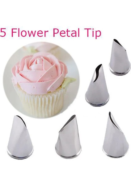 5 Adet Tarzı Gül Yaprağı Metal Krem Ipuçları Pasta Süsleme Aletleri Çelik Buzlanma G Nozullar Kek Krema Süsleme Cupcake Pasta Aleti (Yurt Dışından) fırsatları