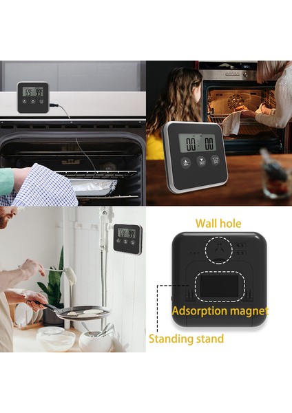 Beyaz Stil Dijital Barbekü Pişirme Fırını Termometresi Et Mutfak Gıda Sıcaklık Ölçer Paslanmaz Çelik Prob ile Izgara Zamanlayıcı Fonksiyonu Için (Yurt Dışından) indirimleri
