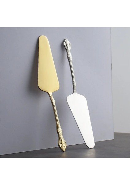 Altın Tarzı Altın Kek Kürek Spatula Pişirme Pasta Araçları Düğün Pastası Barok Parti Pastası Süsleme Kürek Restoran Gümüş (Yurt Dışından) fiyatları