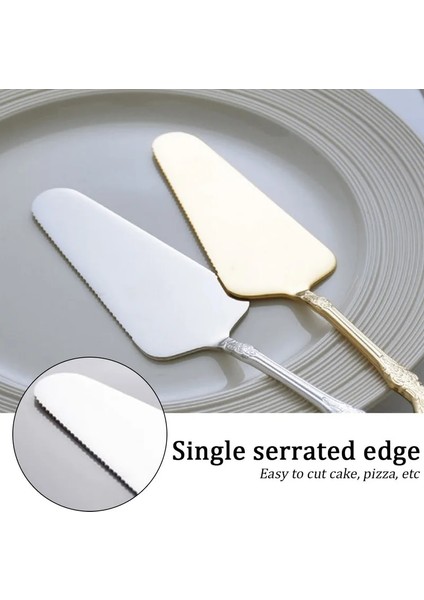 Altın Tarzı Altın Kek Kürek Spatula Pişirme Pasta Araçları Düğün Pastası Barok Parti Pastası Süsleme Kürek Restoran Gümüş (Yurt Dışından) fırsatları