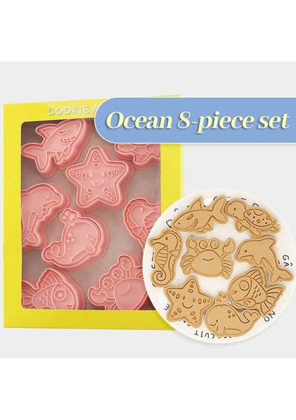 Et Okyanus Hayvan 3D Karikatür Kurabiye Kalıbı Bisküvi Kesici Pullar Dıy Fondan Piston Kek Araçları Mutfak Pişirme Pasta Bakeware (Yurt Dışından)