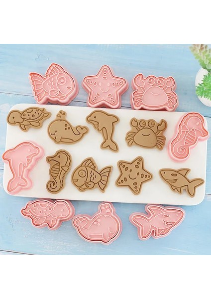 Et Okyanus Hayvan 3D Karikatür Kurabiye Kalıbı Bisküvi Kesici Pullar Dıy Fondan Piston Kek Araçları Mutfak Pişirme Pasta Bakeware (Yurt Dışından) fiyatları