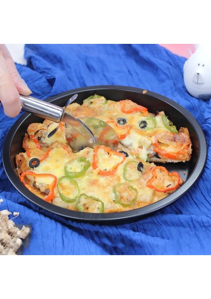 Kek Kürek Stili Mutfak Aletleri Yapışmaz Pizza Tavası Bakeware Karbon Çelik Pizza Tabağı Yuvarlak Derin Dzza Kalıp Tepsi Kalıp Mutfak Pişirme Araçları (Yurt Dışından) indirimleri