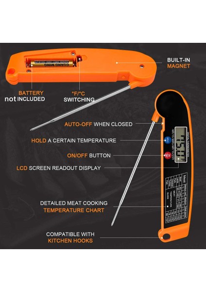 Sıcak Satış Dijital Mutfak Gıda Termometresi Et Su Süt Pişirme Gıda Probu Barbekü Elektronik Fırın Termometre Mutfak Aletleri (Yurt Dışından) fırsatları