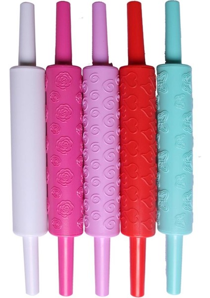 No.4 Tarzı 3X25CM Kalp Çiçek Desen Oklava Pişirme Kurabiye Bisküvi Fondan Hamur Rulo Pp Yapışmaz Oklava Kabartma Kalıp Dıy Pişirme (Yurt Dışından) fırsatları