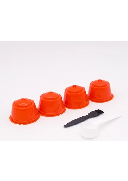 Turuncu Tarzı Et Dolce Gusto Plsatic Doldurulabilir Kahve Kapsül Filtre Cu Times Yeniden Kullanılabilir Kaşık Fırça Uyumlu Nescafe Dolce Gusto (Yurt Dışından)