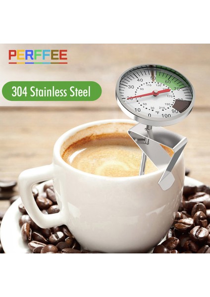 Gümüş Tarzı Paslanmaz Çelik Süt Kahve Termometresi 5 Inç Kadranlı Prob Termometre °c Mutfak Yemek Pişirme Süt Sıcaklık Test Cihazı (Yurt Dışından) fiyatları