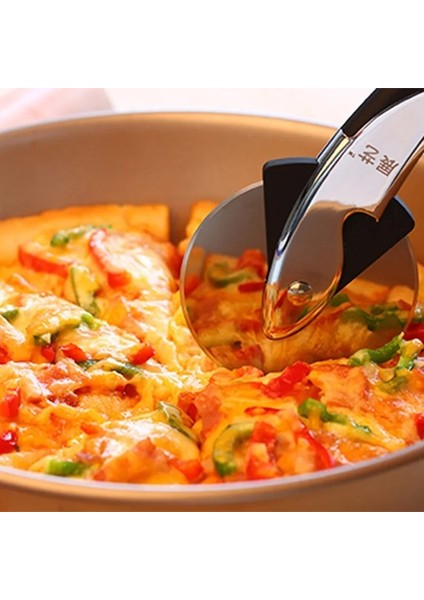 30.5cm Tarzı Paslanmaz Çelik Pizza Kesici Pizza Bıçağı Kek Aletleri Pizza Tekerlekleri Pizza, Turta, Waffle ve Hamur Kurabiyeleri Için Ideal Yeni (Yurt Dışından)