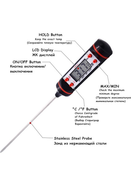 B Tarzı Dijital Barbekü Gıda Termometresi Mutfak Et Termometresi Et Pişirme Gıda Probu Için Elektronik Fırın Mutfak Aletleri 40% Off (Yurt Dışından) indirimleri