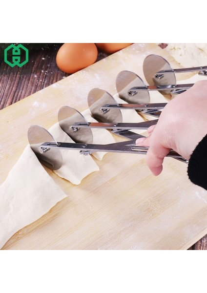 3 Tekerlek Stili Paslanmaz Çelik Tekerlekler Kesici Ayarlanabilir Hamur Bölücü Yan Makaralı Bıçak Pasta Bıçağı Pizza Soyucu Mutfak Bakeware Araçları (Yurt Dışından)
