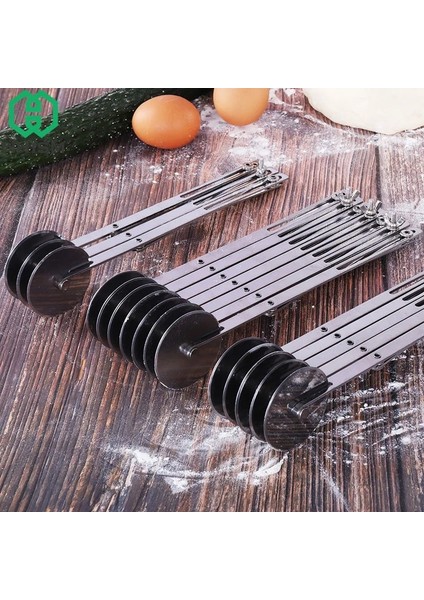 3 Tekerlek Stili Paslanmaz Çelik Tekerlekler Kesici Ayarlanabilir Hamur Bölücü Yan Makaralı Bıçak Pasta Bıçağı Pizza Soyucu Mutfak Bakeware Araçları (Yurt Dışından)