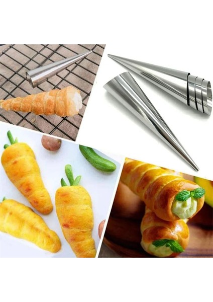 S Tarzı 6 Adet Yüksek Li Konik Tüp Koni Rulo Kalıpları Paslanmaz Çelik Spiral Kruvasan Kalıpları Krem Boynuzlu Kek Ekmek Kalıbı (Yurt Dışından) fiyatları