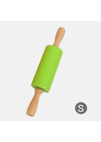 Yeşil S Tarzı Yapışmaz Ahşap Saplı Atry Hamur Unu Rulo Silikon Haddeleme Mutfak Pişirme Pişirme Araçları Noel Oklava (Yurt Dışından)