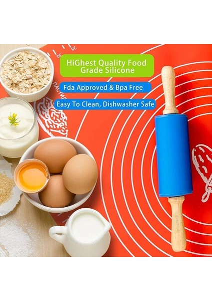 Yeşil S Tarzı Yapışmaz Ahşap Saplı Atry Hamur Unu Rulo Silikon Haddeleme Mutfak Pişirme Pişirme Araçları Noel Oklava (Yurt Dışından) indirimleri