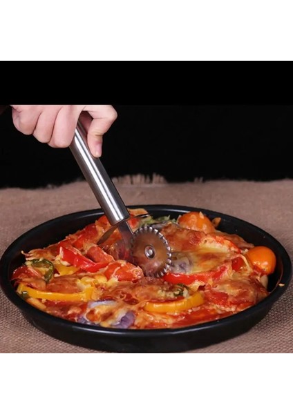 Tek Kesim Tarzı Çift Rulo Pizza Yuvarlak Dantel Pizza Tekerlek Paslanmaz Çelik Bıçak Makarna Kesici Makarna Makarna Mutfak Gereçleri Mutfak Aksesuarları Aracı (Yurt Dışından) fiyatları
