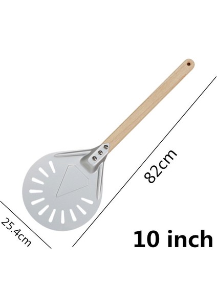 10 Inç 82CM Tarzı Delikli Pizza Torna Kabuğu Pizza Küreği Alüminyum Pizza Kabuğu Kürek Kısa Pizza Aleti Kaymaz Ahşap Sap (Yurt Dışından)